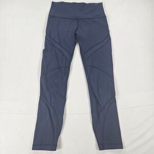 Lululemon Mid Rise Navy Blue Pull On Athletic Leggings Women's‎ Size 8